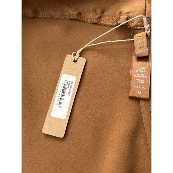 SKIMS Women's Silk Ruffle Loungewear Lingerie Teddy Bodysuit In Bronze Size 4X - Picture 11 of 11